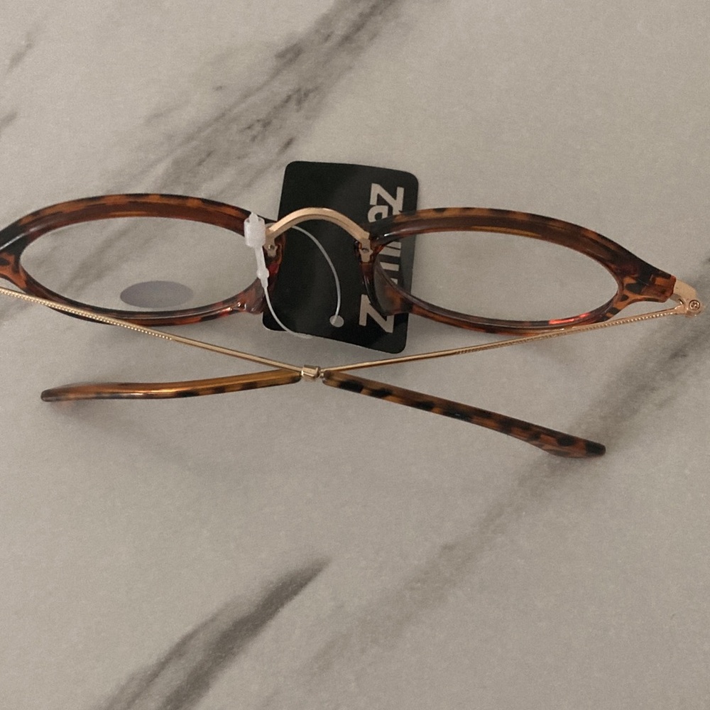 ME Makeover Essentials Tortoise Oval Glasses with Gold Bridge - Picture 7 of 16